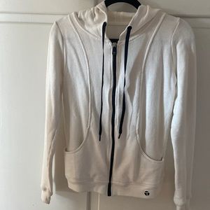 Trina Turk recreation white black zip up athletic jacket